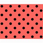 Polka Dots - Black on Pastel Red Collage 8  x 10 