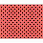 Polka Dots - Black on Pastel Red Collage 11  x 14 