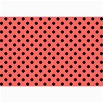 Polka Dots - Black on Pastel Red Collage 12  x 18 