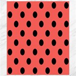 Polka Dots - Black on Pastel Red Canvas 8  x 10 