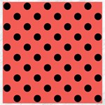 Polka Dots - Black on Pastel Red Canvas 16  x 16 