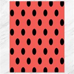 Polka Dots - Black on Pastel Red Canvas 18  x 24 