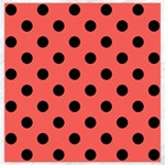Polka Dots - Black on Pastel Red Canvas 20  x 20 