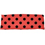 Polka Dots - Black on Pastel Red Body Pillow Case Dakimakura (Two Sides)