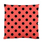 Polka Dots - Black on Pastel Red Standard Cushion Case (One Side)