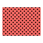 Polka Dots - Black on Pastel Red Double Sided Flano Blanket (Mini)