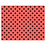 Polka Dots - Black on Pastel Red Double Sided Flano Blanket (Medium)
