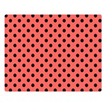 Polka Dots - Black on Pastel Red Double Sided Flano Blanket (Large)