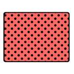 Polka Dots - Black on Pastel Red Fleece Blanket (Small) (One Side)