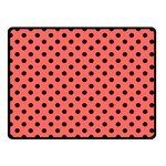 Polka Dots - Black on Pastel Red Double Sided Fleece Blanket (Small) (Two Sides)