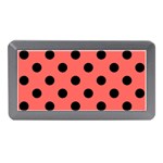Polka Dots - Black on Pastel Red Memory Card Reader (Mini)