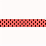Polka Dots - Black on Pastel Red Small Bar Mat