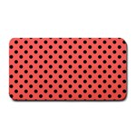 Polka Dots - Black on Pastel Red Medium Bar Mat