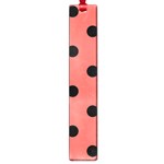 Polka Dots - Black on Pastel Red Large Book Mark