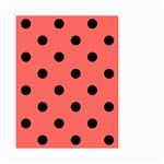 Polka Dots - Black on Pastel Red Small Garden Flag (Two Sides)