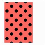 Polka Dots - Black on Pastel Red Large Garden Flag (Two Sides)