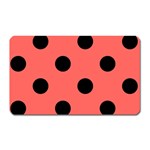 Polka Dots - Black on Pastel Red Magnet (Rectangular)