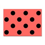Polka Dots - Black on Pastel Red Sticker A4 (10 pack)