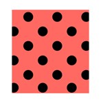 Polka Dots - Black on Pastel Red Greeting Card 4.5  x 6 