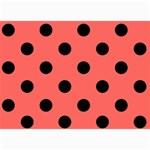 Polka Dots - Black on Pastel Red 5  x 7  Photo Cards