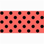 Polka Dots - Black on Pastel Red 4  x 8  Photo Cards