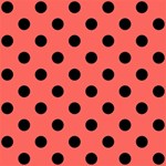 Polka Dots - Black on Pastel Red ScrapBook Page 8  x 8 