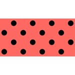 Polka Dots - Black on Pastel Red YOU ARE INVITED 3D Greeting Card (8x4)