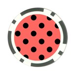 Polka Dots - Black on Pastel Red Poker Chip Card Guard