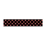 Polka Dots - Pastel Red on Black Flano Scarf (Mini)