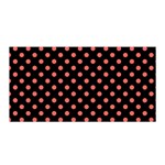 Polka Dots - Pastel Red on Black Satin Wrap