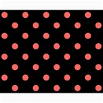 Polka Dots - Pastel Red on Black Collage 8  x 10 