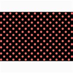 Polka Dots - Pastel Red on Black Collage 12  x 18 