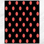 Polka Dots - Pastel Red on Black Canvas 11  x 14 