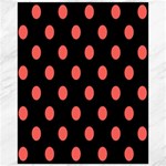 Polka Dots - Pastel Red on Black Canvas 16  x 20 