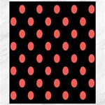 Polka Dots - Pastel Red on Black Canvas 20  x 24 