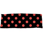 Polka Dots - Pastel Red on Black Body Pillow Case Dakimakura (Two Sides)