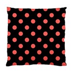 Polka Dots - Pastel Red on Black Standard Cushion Case (Two Sides)
