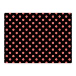 Polka Dots - Pastel Red on Black Double Sided Flano Blanket (Mini)