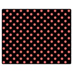 Polka Dots - Pastel Red on Black Double Sided Flano Blanket (Medium)
