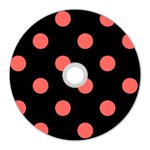 Polka Dots - Pastel Red on Black CD Wall Clock