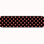 Polka Dots - Pastel Red on Black Medium Bar Mat