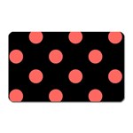Polka Dots - Pastel Red on Black Magnet (Rectangular)