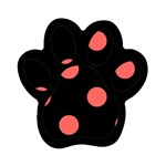 Polka Dots - Pastel Red on Black Magnet (Paw Print)