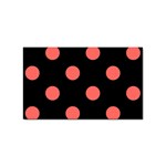 Polka Dots - Pastel Red on Black Sticker Rectangular (10 pack)