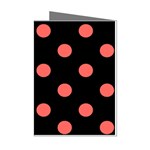 Polka Dots - Pastel Red on Black Mini Greeting Cards (Pkg of 8)