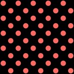 Polka Dots - Pastel Red on Black ScrapBook Page 12  x 12 