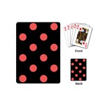 Polka Dots - Pastel Red on Black Playing Cards (Mini)