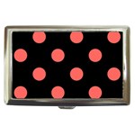 Polka Dots - Pastel Red on Black Cigarette Money Case