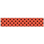 Polka Dots - Black on Tomato Red Flano Scarf (Small)