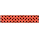 Polka Dots - Black on Tomato Red Flano Scarf (Large)